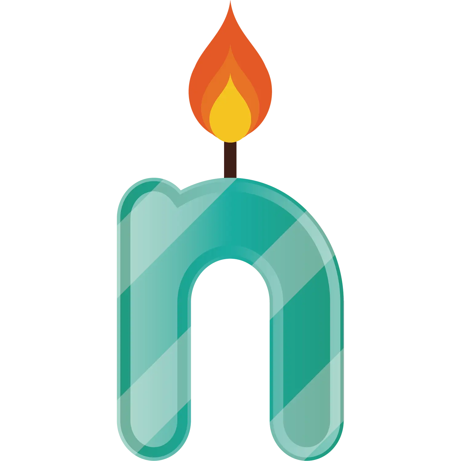 Letter N with Flame Illustration