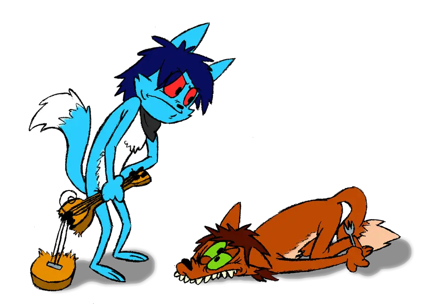Blue and Brown Cartoon Characters
