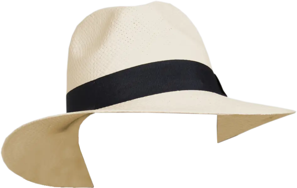 White Hat with Black Band Stylish Design
