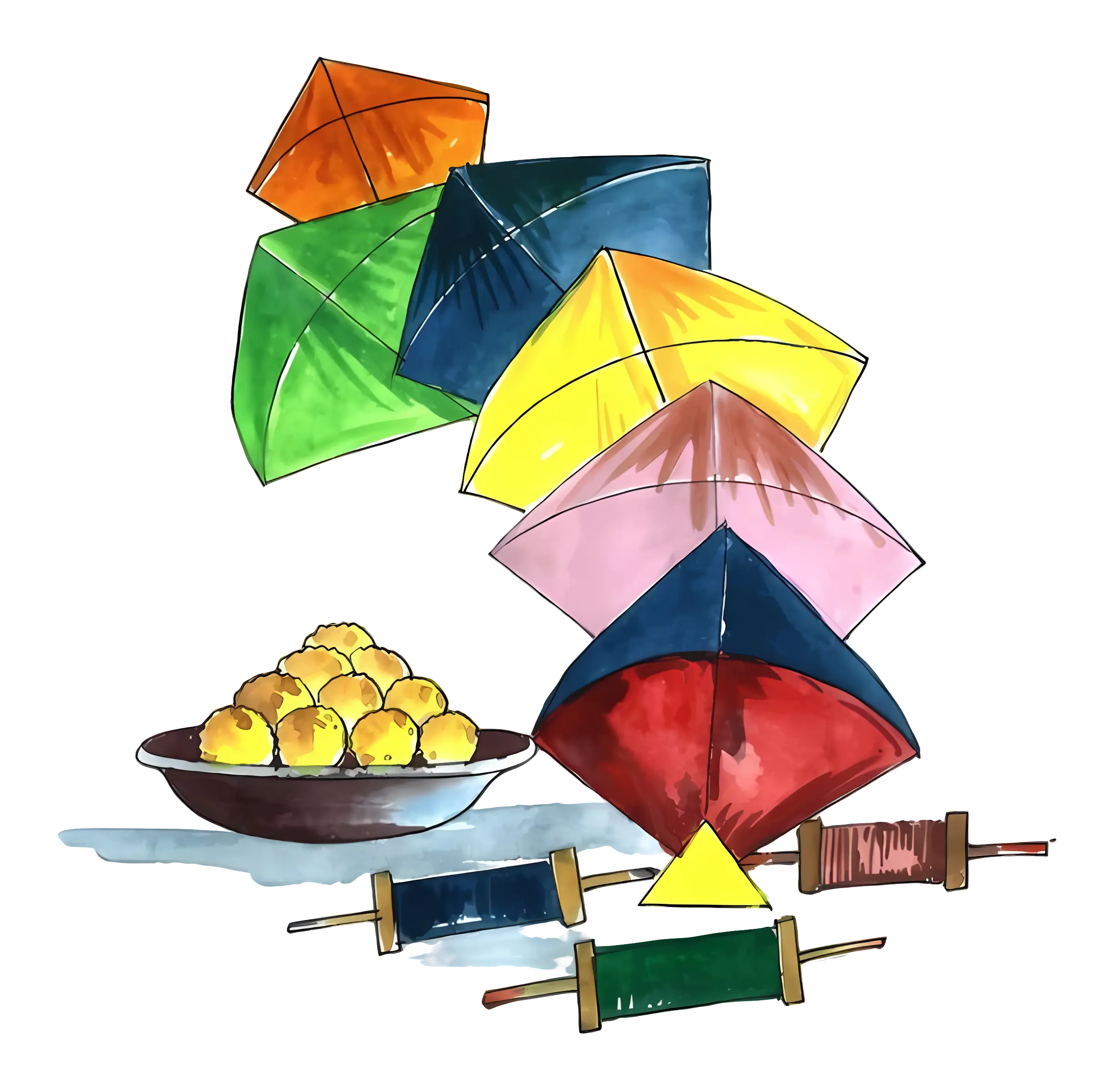 Colorful Kites and Festival Treats
