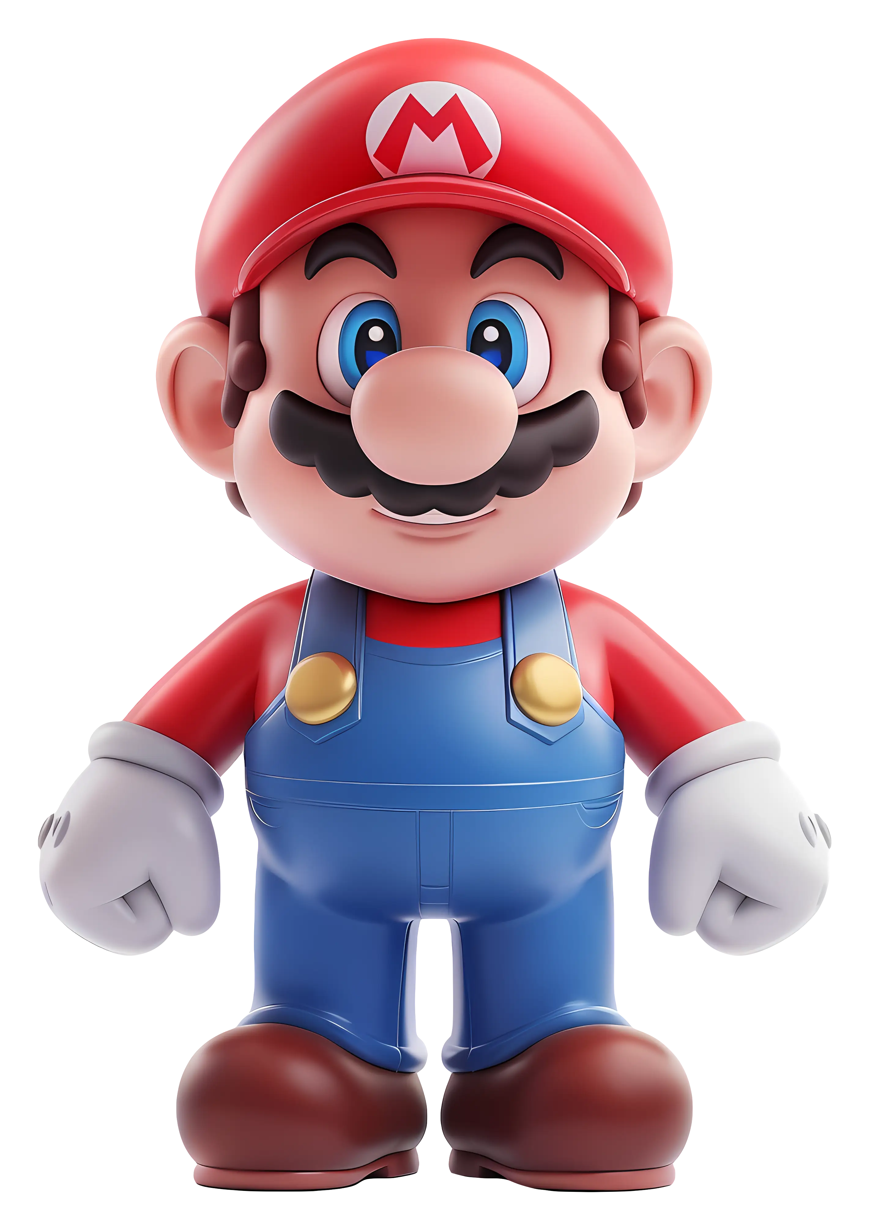 Cartoon Plumber in Red Hat and Blue Overalls