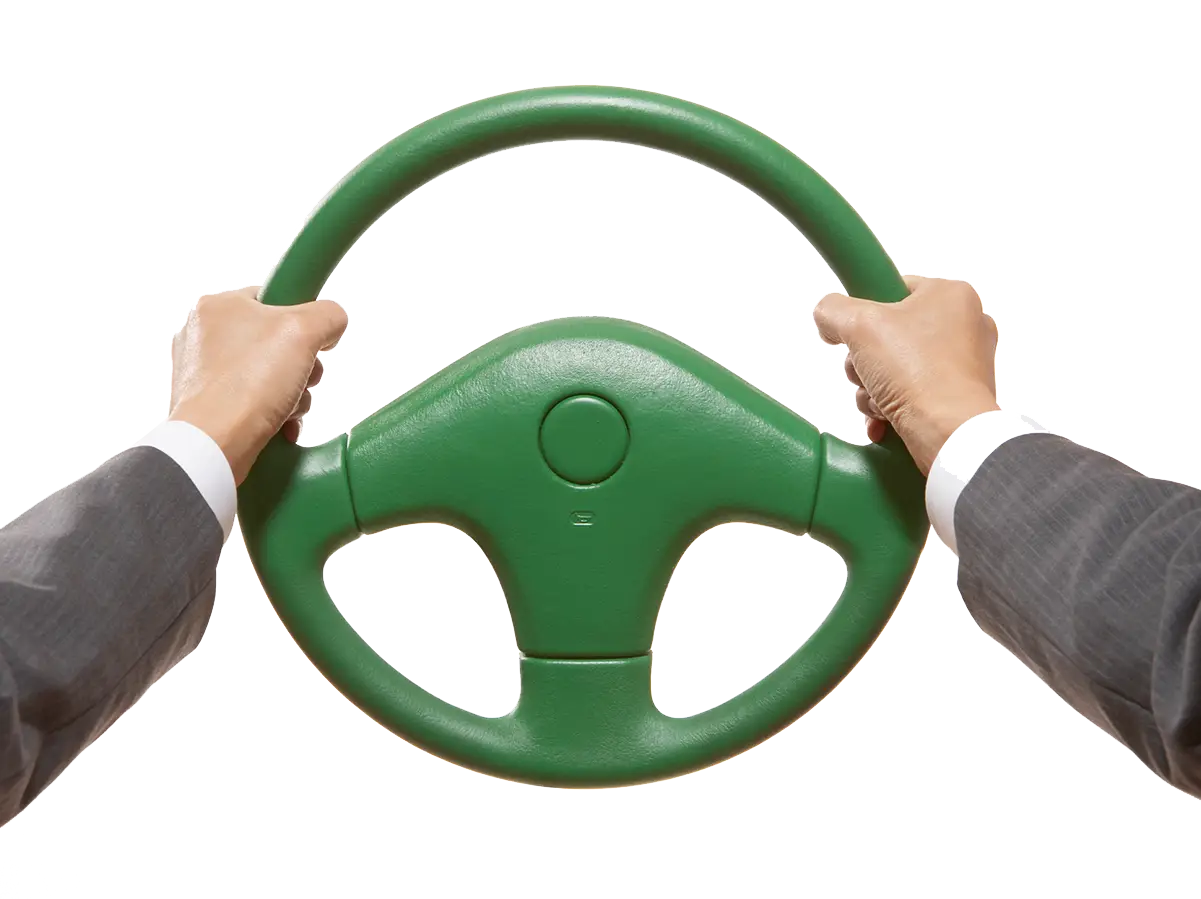 Hands Holding Steering Wheel