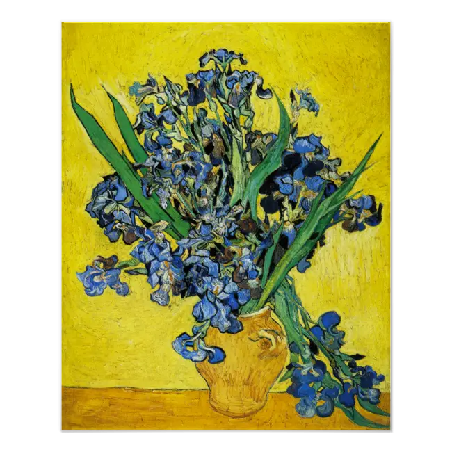 Beautiful Irises in a Vase Painting