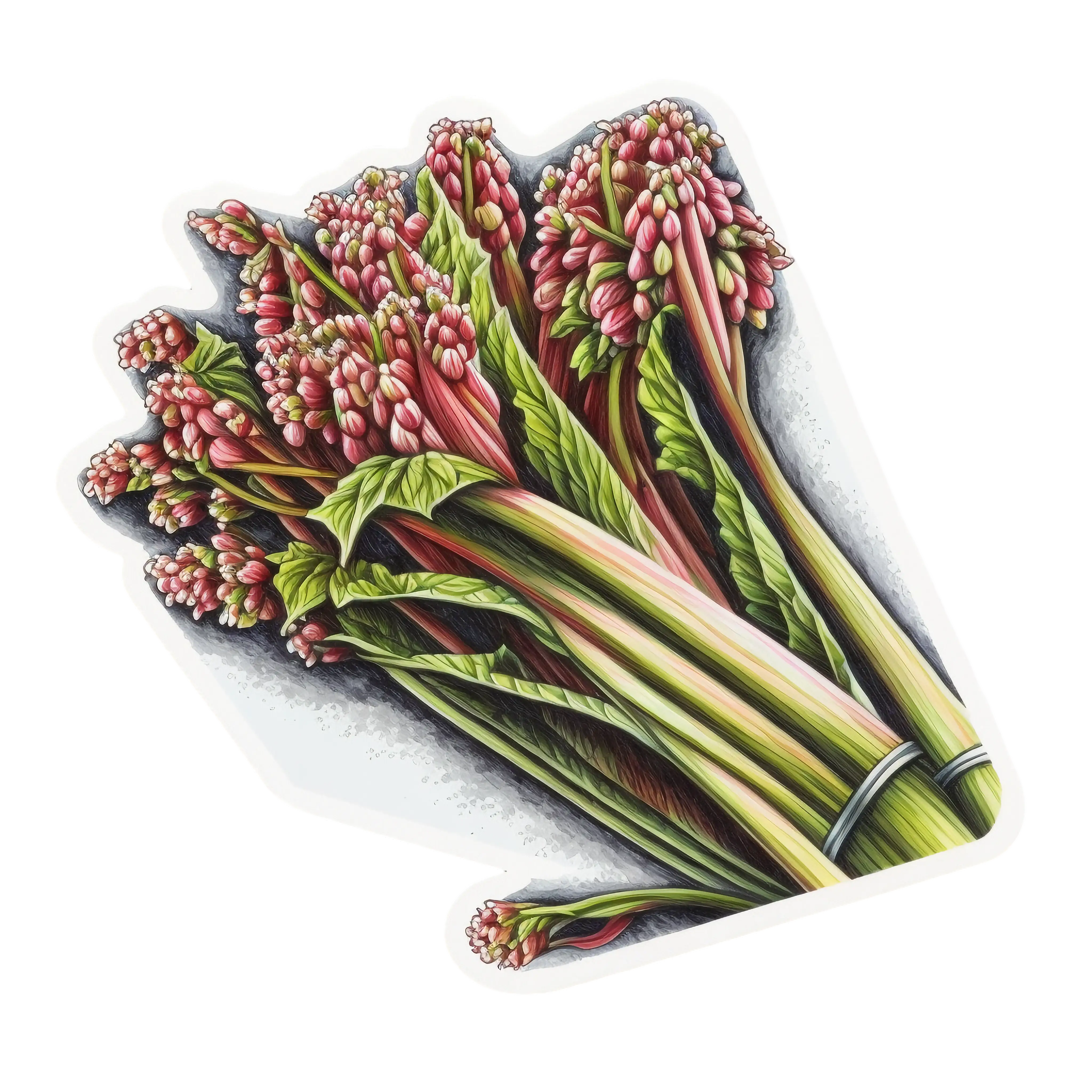 Bunch of Fresh Rhubarb Stalks