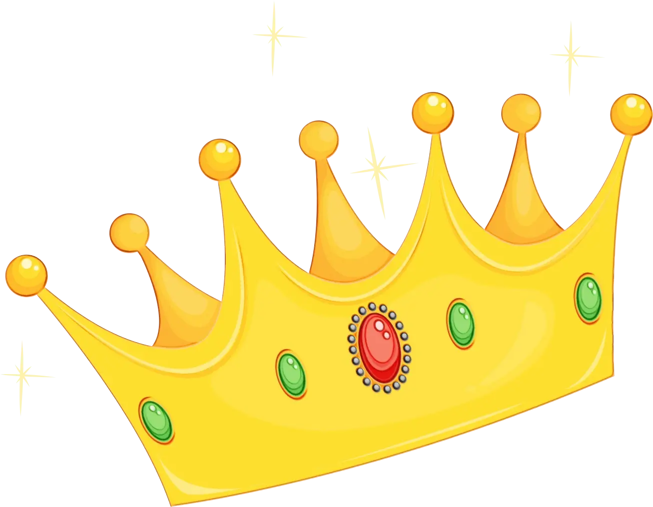 Golden Crown with Multicolor Jewels Illustration