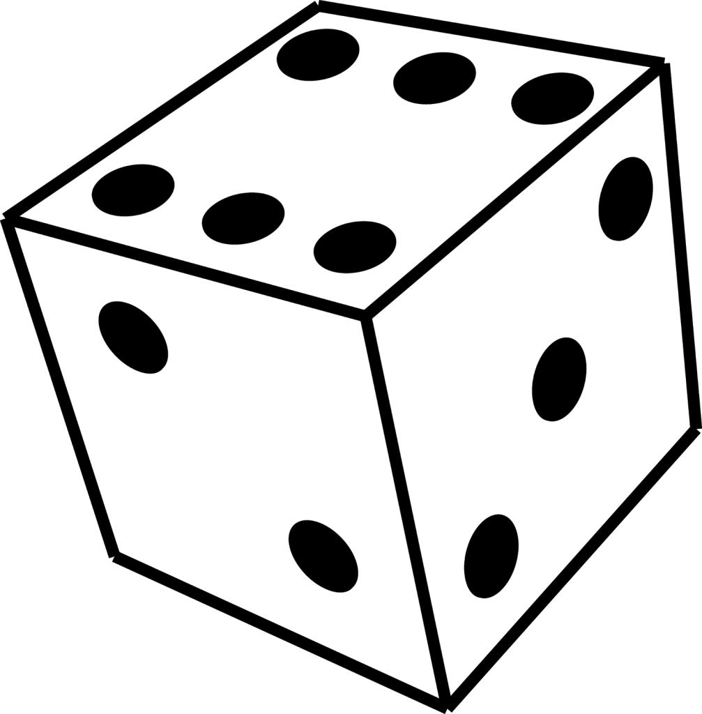 Dice Illustration in Black and White