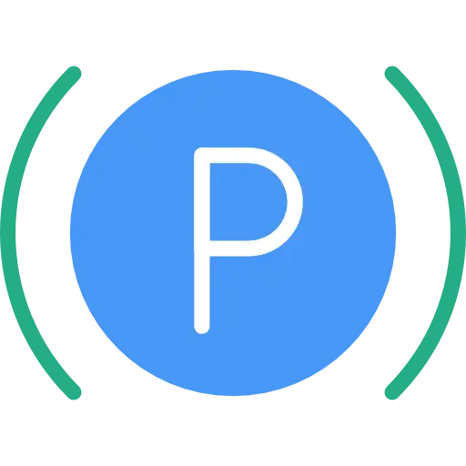 Blue Parking P Logo Design
