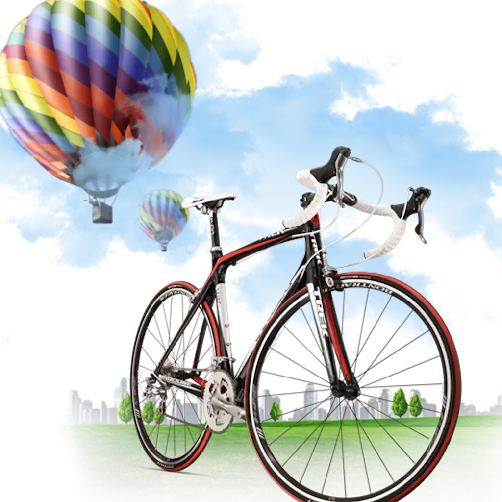 Bicycle with Colorful Hot Air Balloons