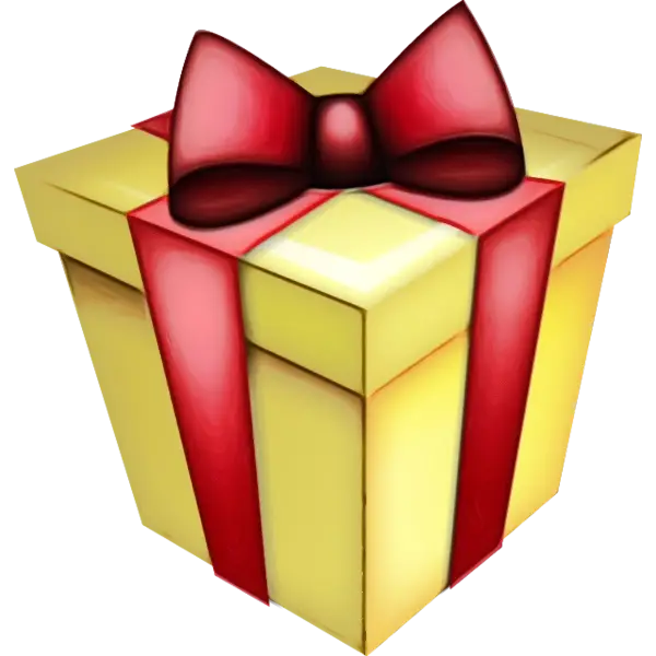 Yellow Gift with Red Ribbon
