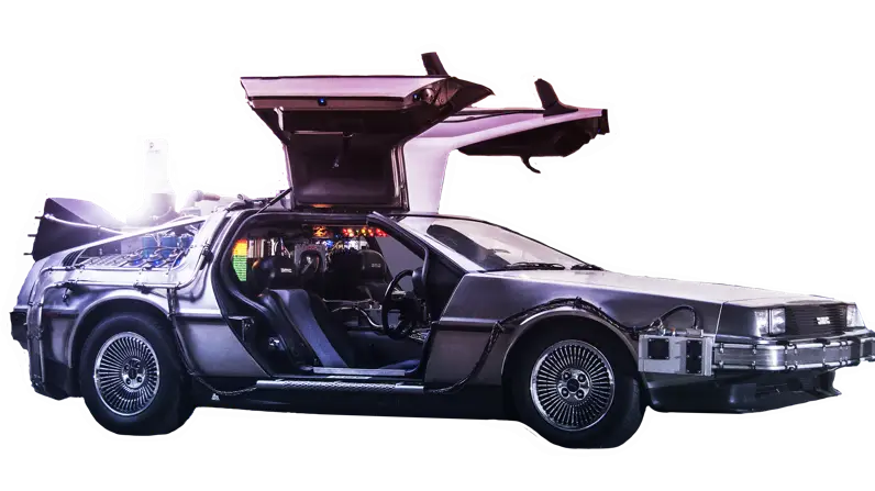 Futuristic Car with Iconic Gull-Wing Doors