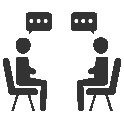 Two People Talking with Speech Bubbles
