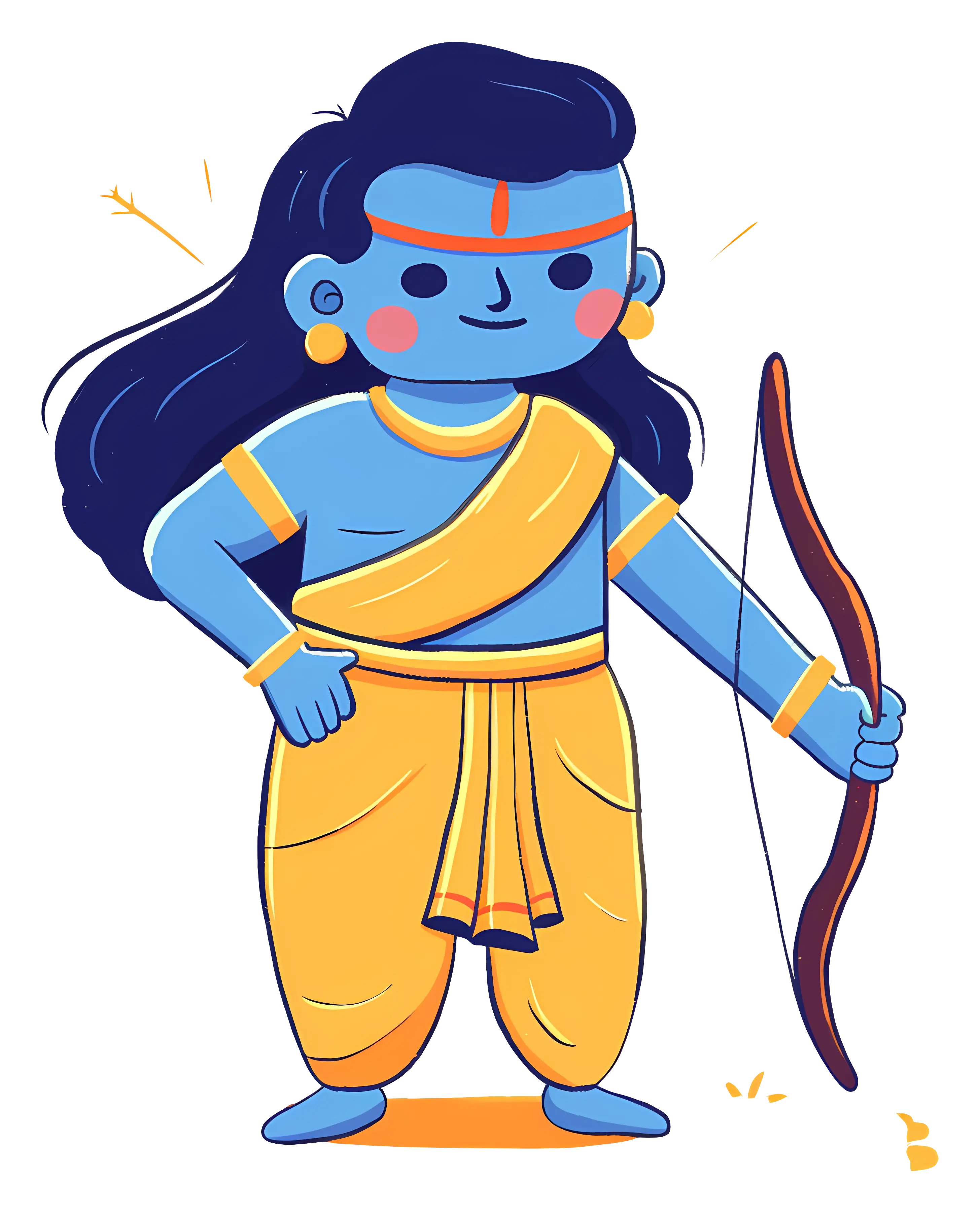 Blue-Skinned Archer Character with a Bow