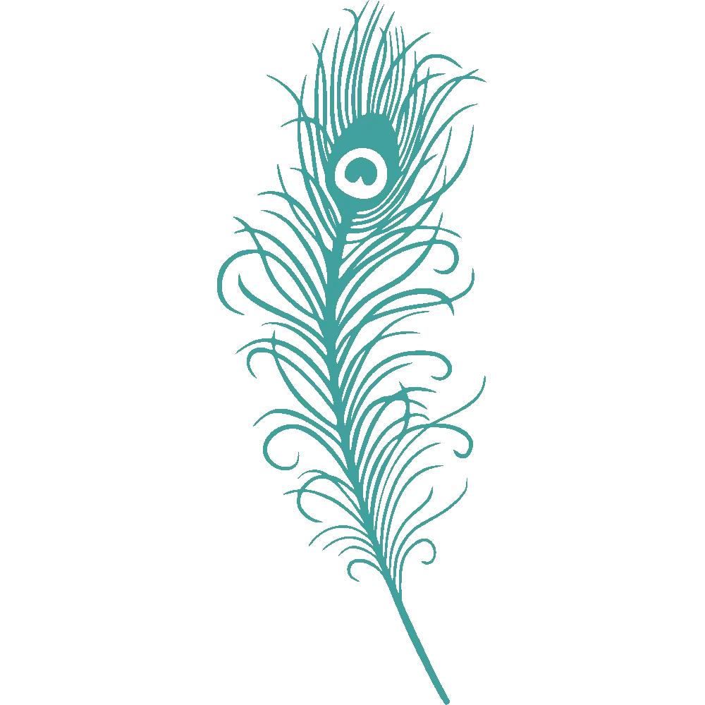 Elegant Blue Peacock Feather with Pattern
