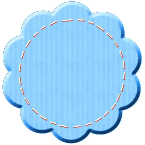 Blue Badge with Stitched Border