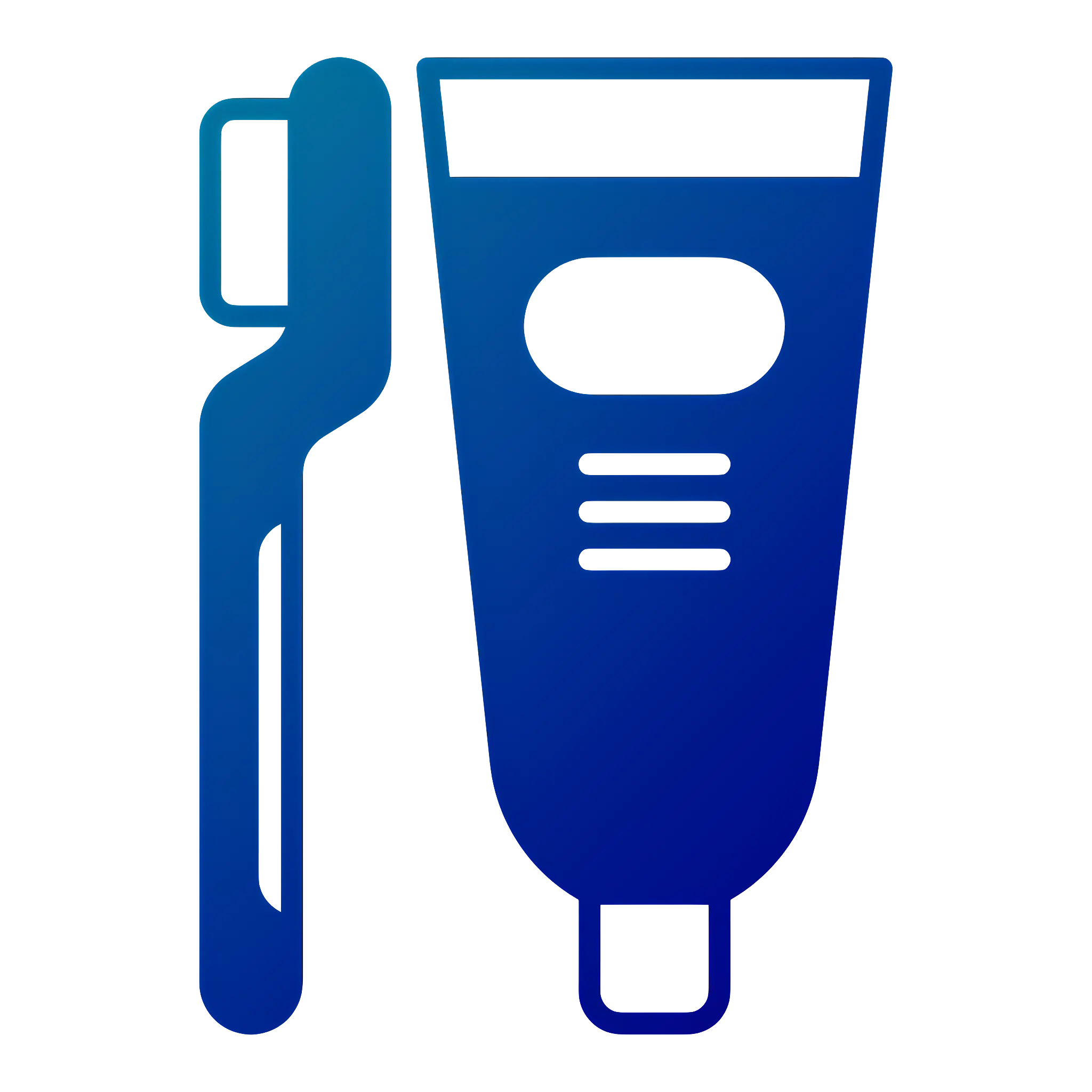 Blue Toothbrush and Toothpaste