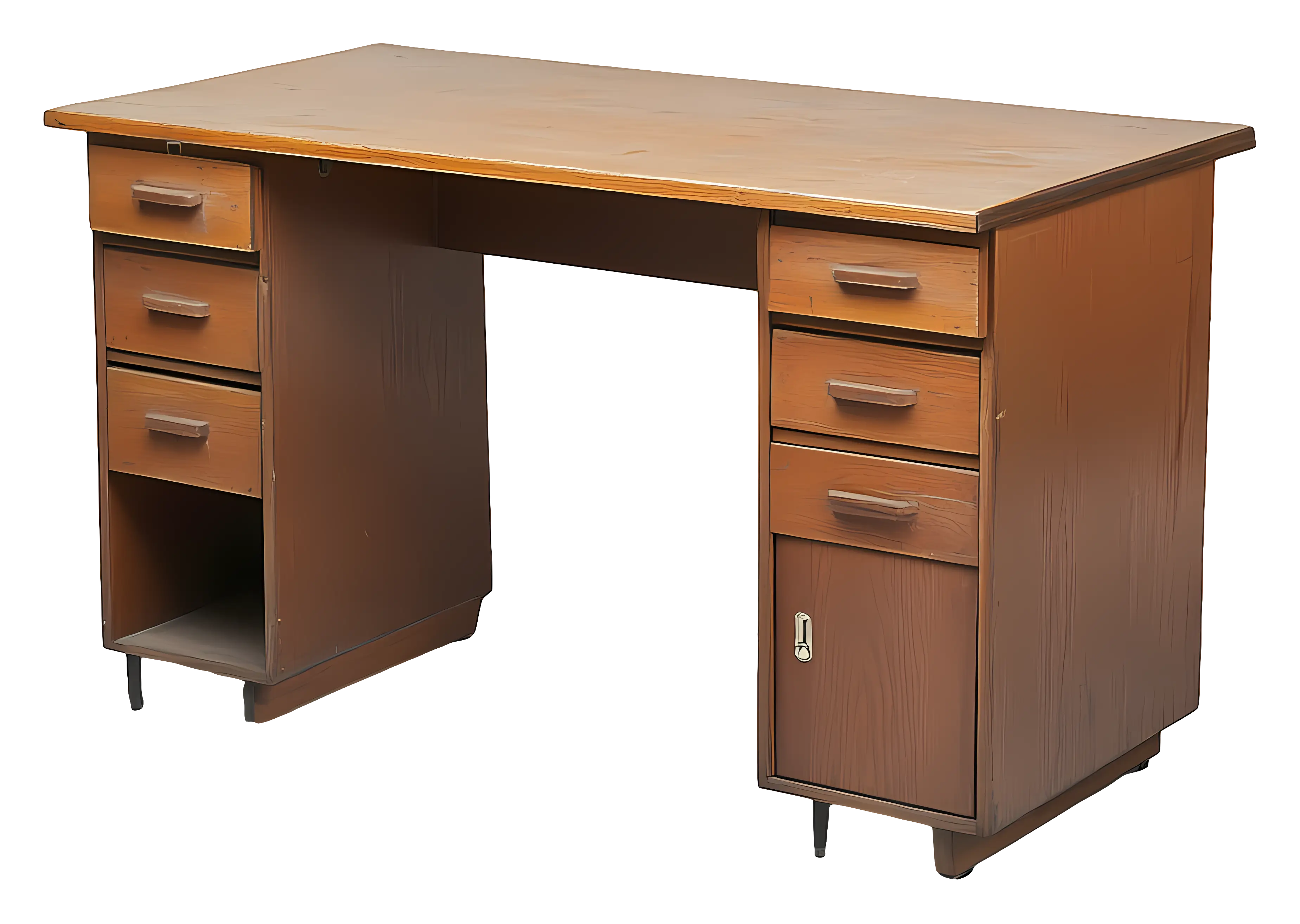 Classic Wooden Study Desk with Drawers