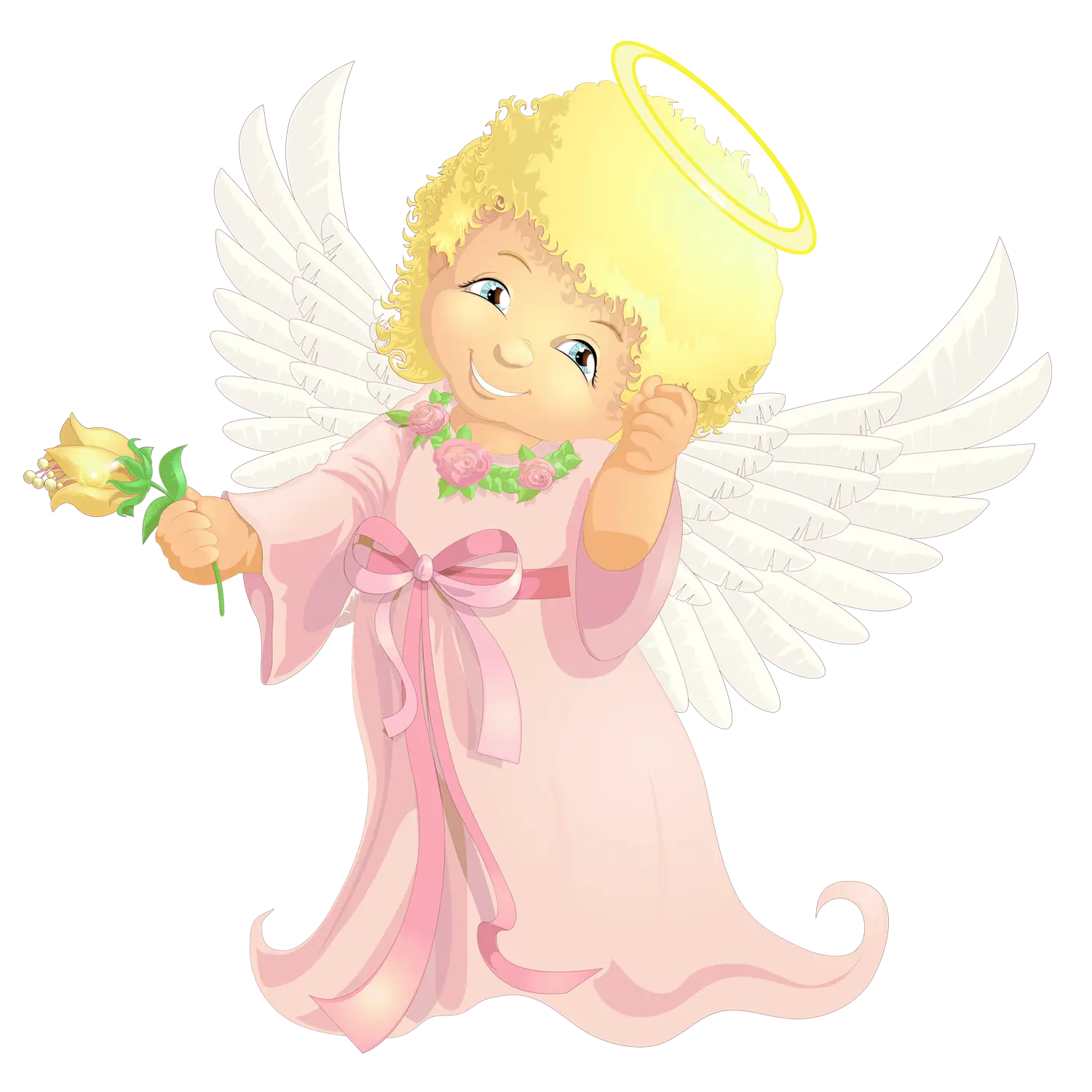 Angel with Rose Illustration