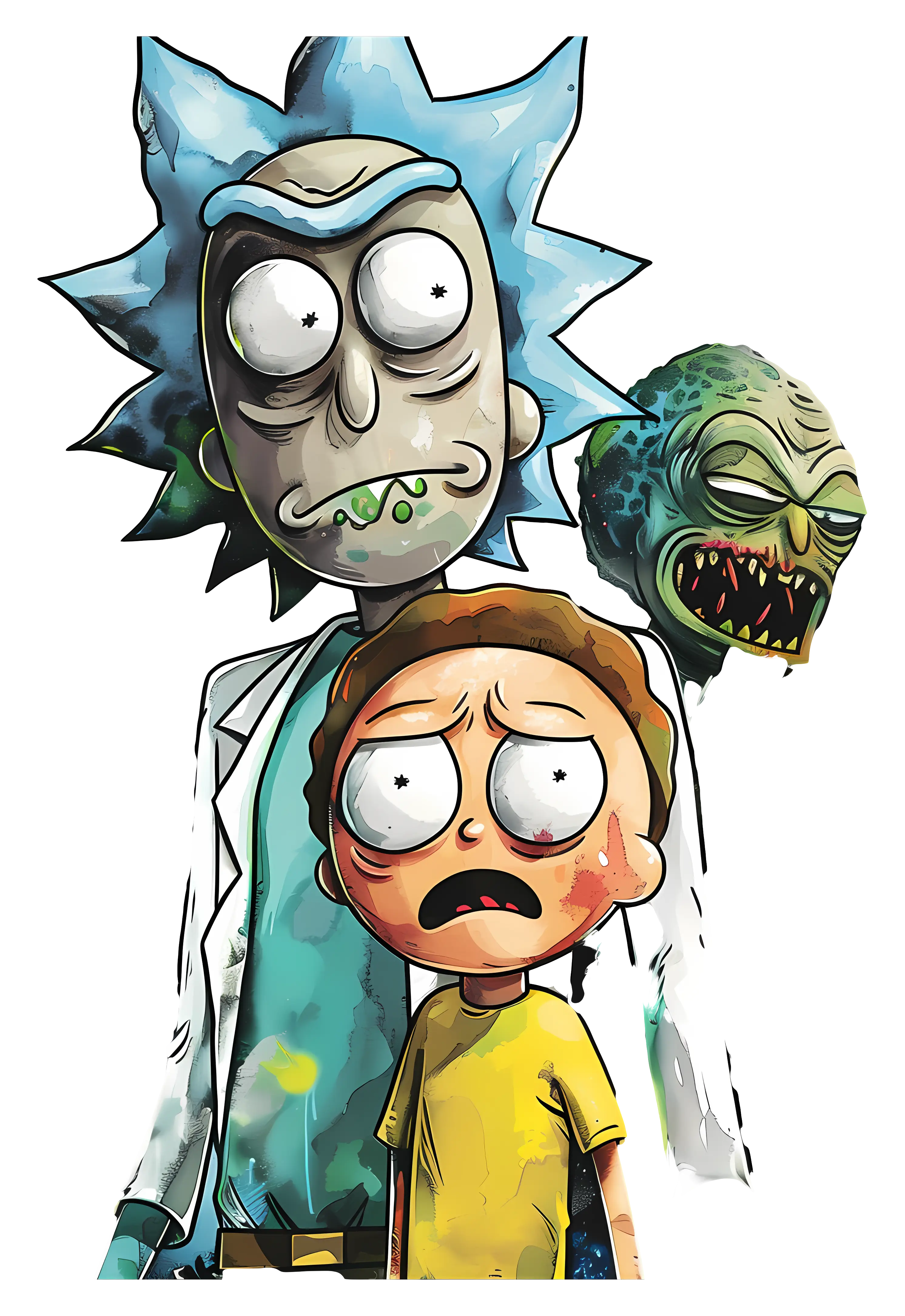 Cartoon Characters in a Colorful Illustration