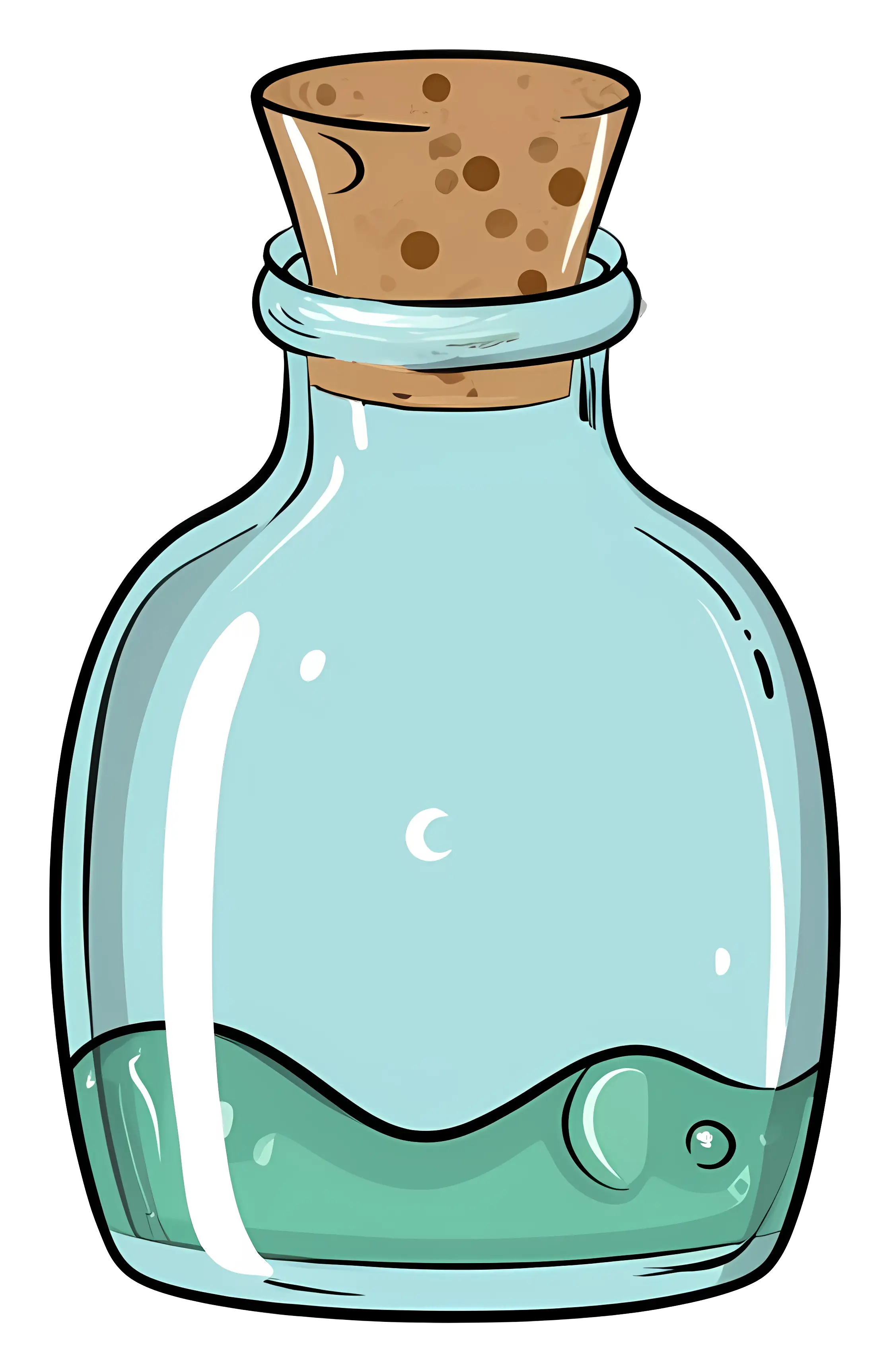 Corked Transparent Potion Bottle