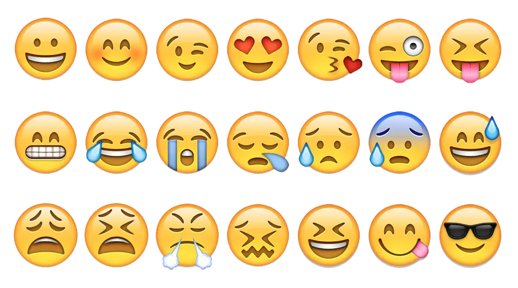 Various Emoji Faces and Expressions