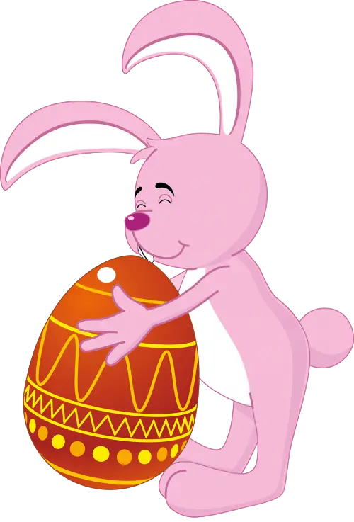 Easter Bunny Holding a Decorated Egg