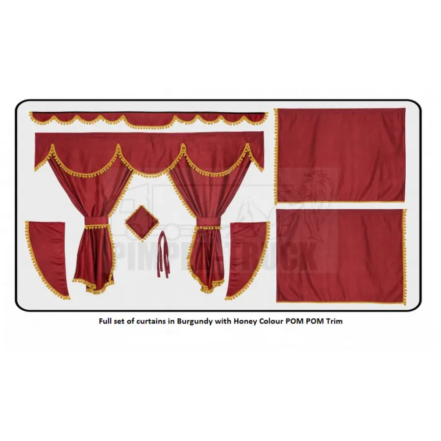 Burgundy Curtains with Gold Trim for Elegant Home Decor