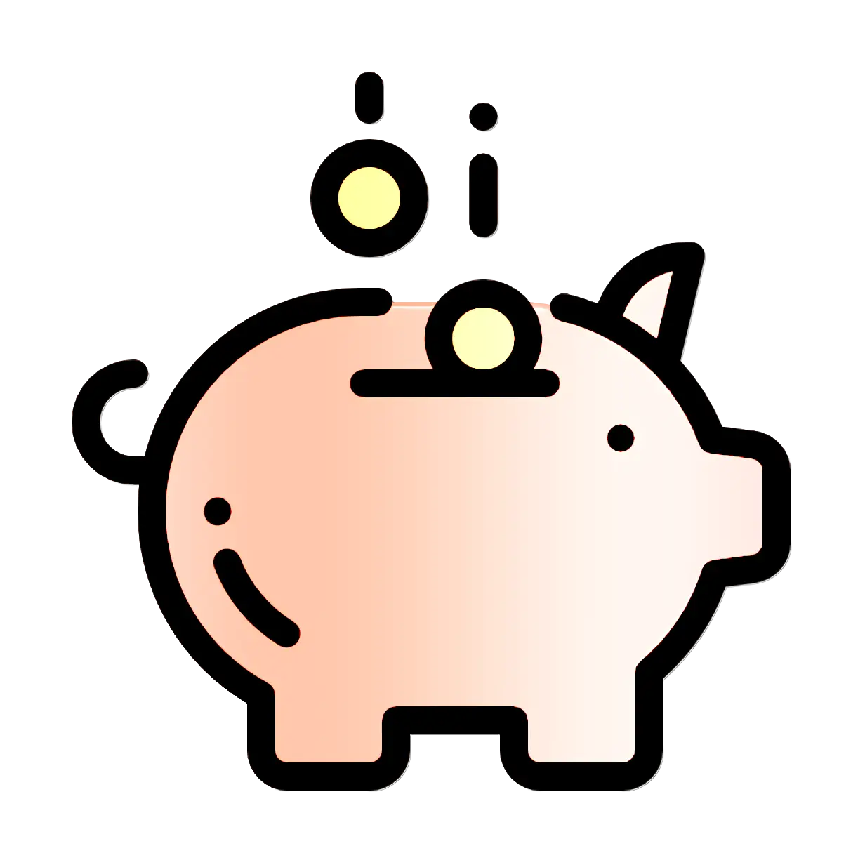 Piggy Bank with Coins for Savings Concept