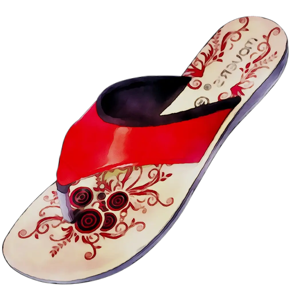 Red Decorative Flip-Flop Sandal