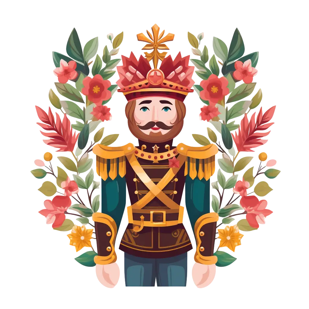 Royal Guard Illustration with Floral Background
