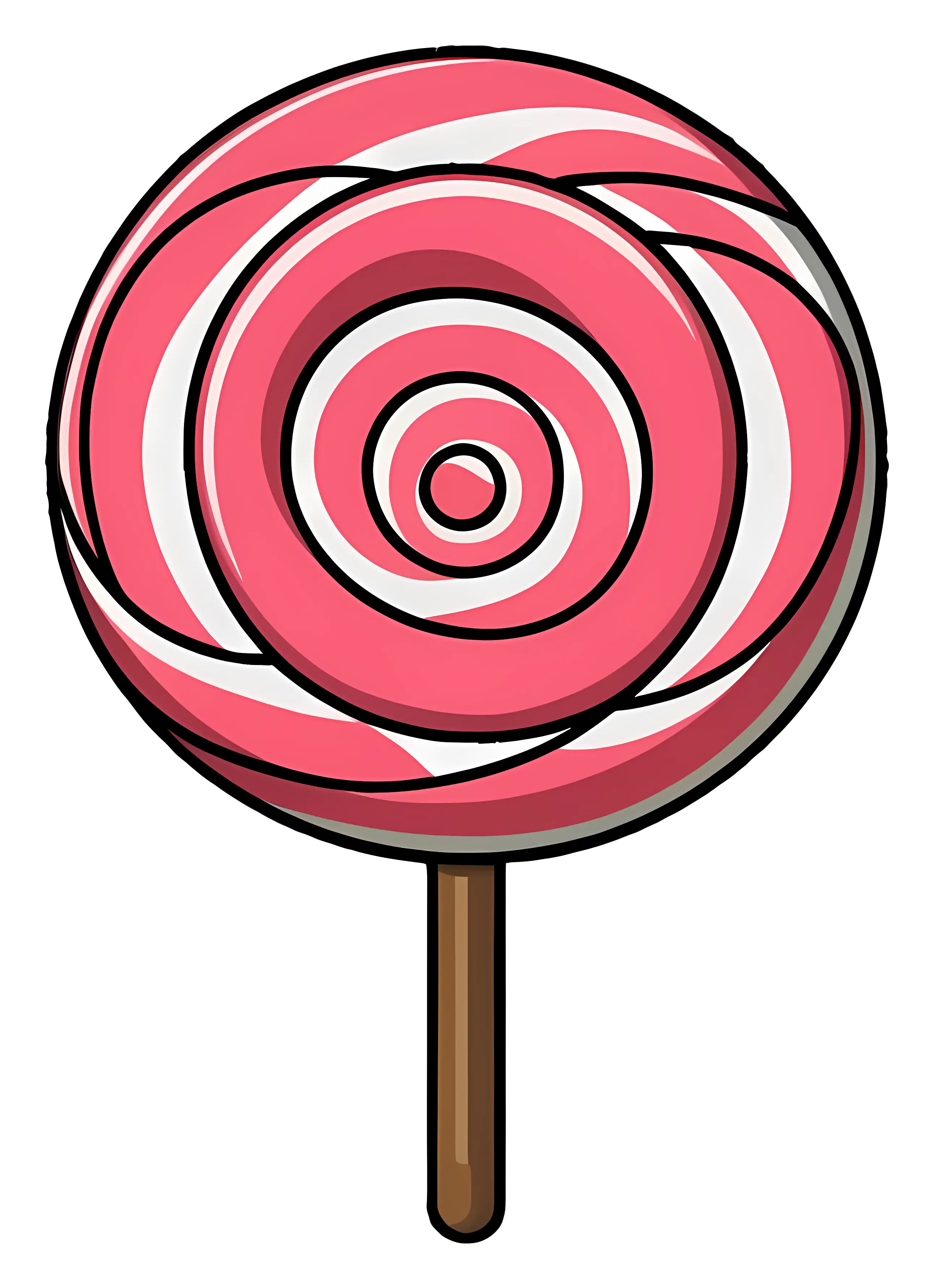 Pink and White Lollipop with Swirling Design