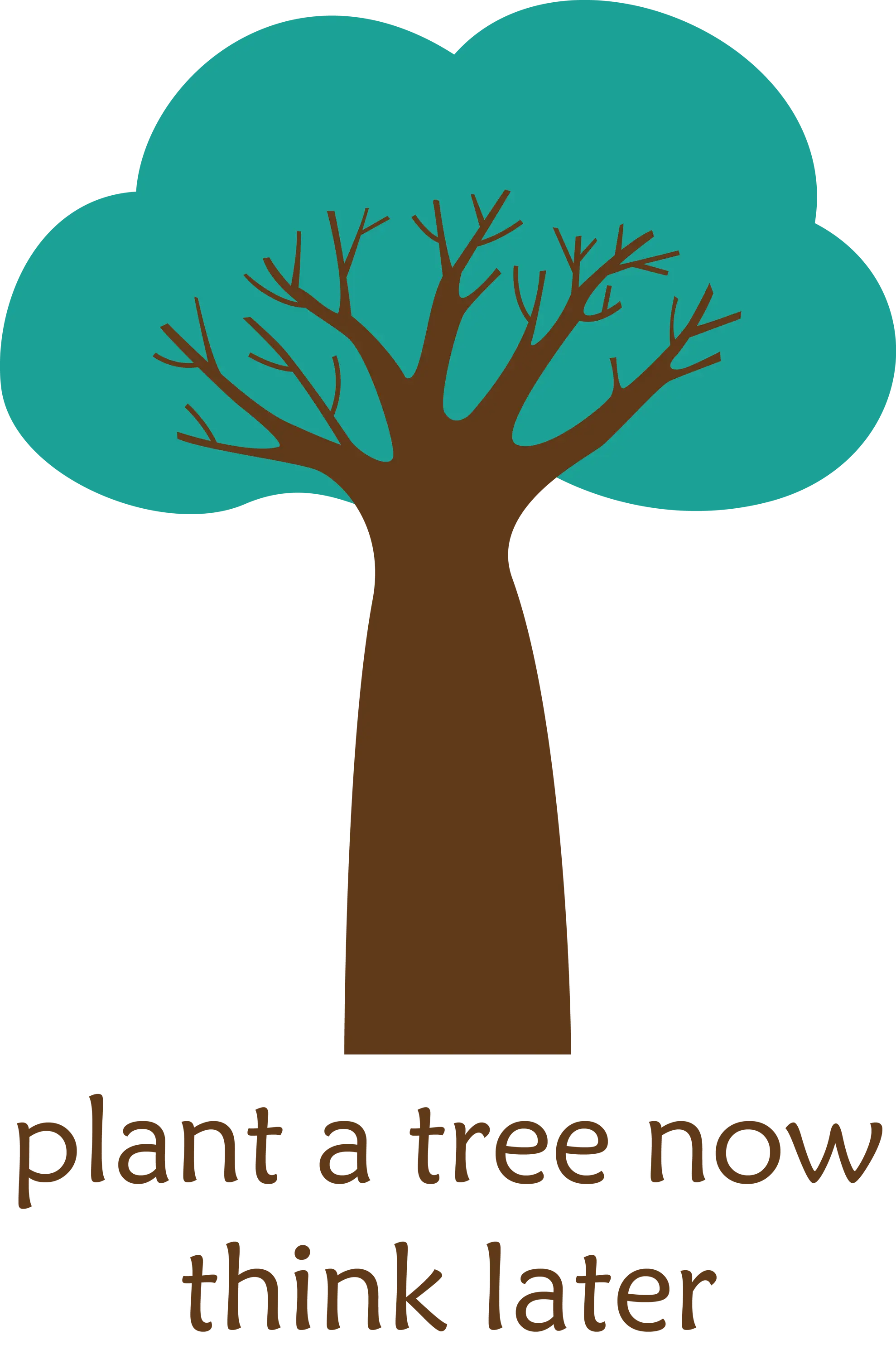 Tree Icon with Environmental Quote