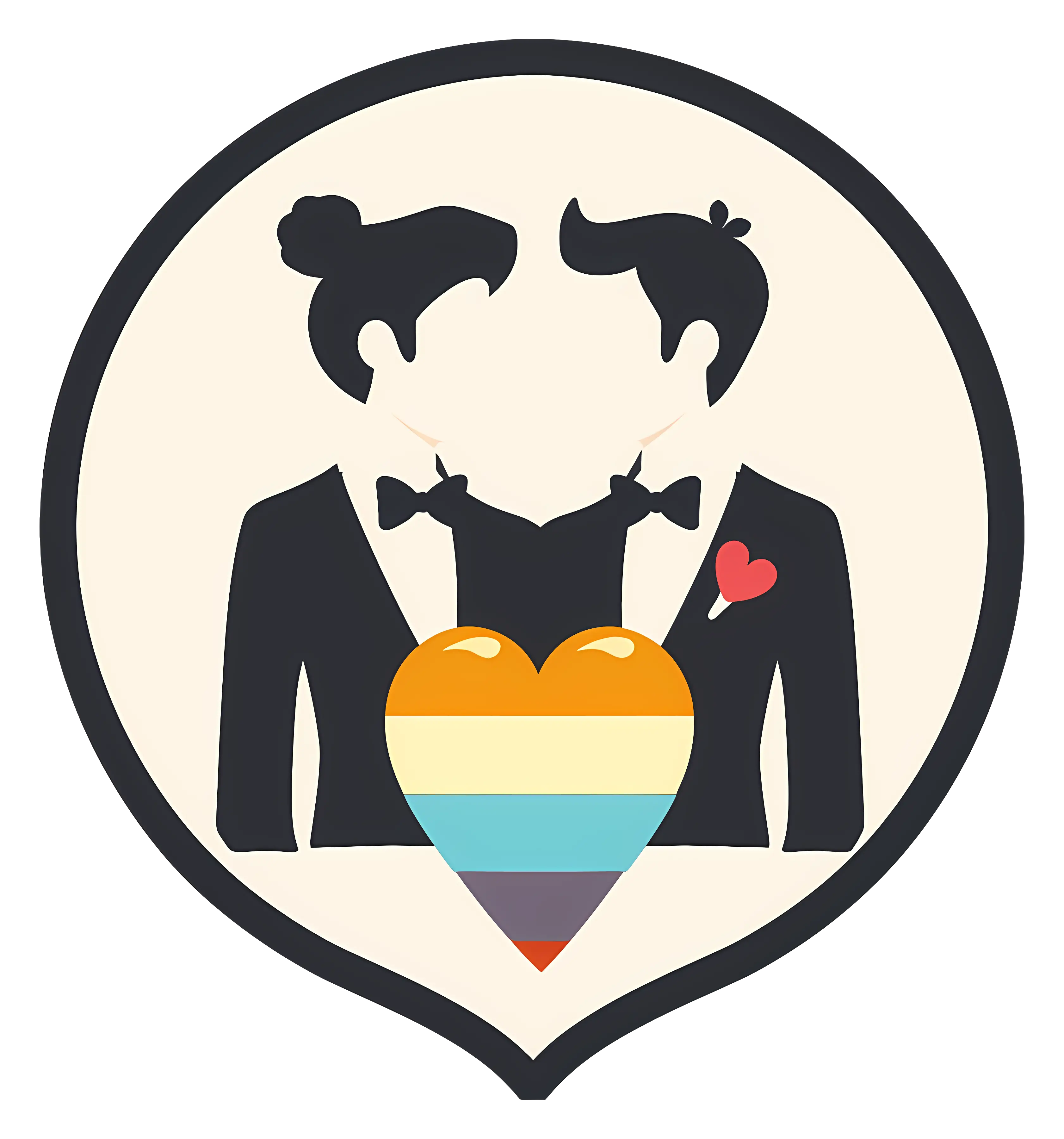 Wedding Couple with Heart Symbol