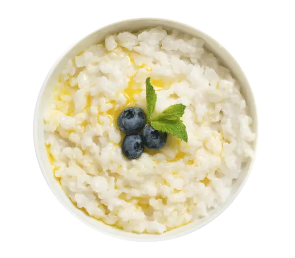 Rice Pudding with Blueberries and Mint