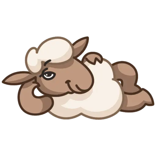 Relaxed Cartoon Sheep