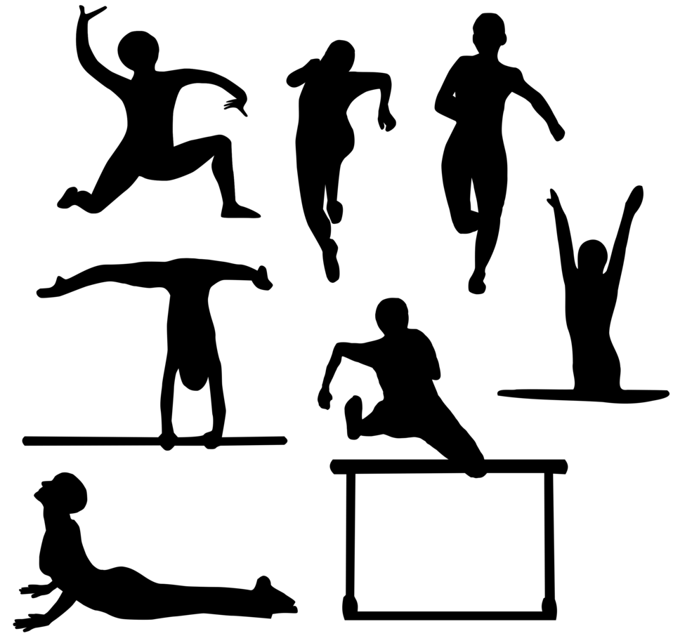Silhouettes of People in Sports and Motion