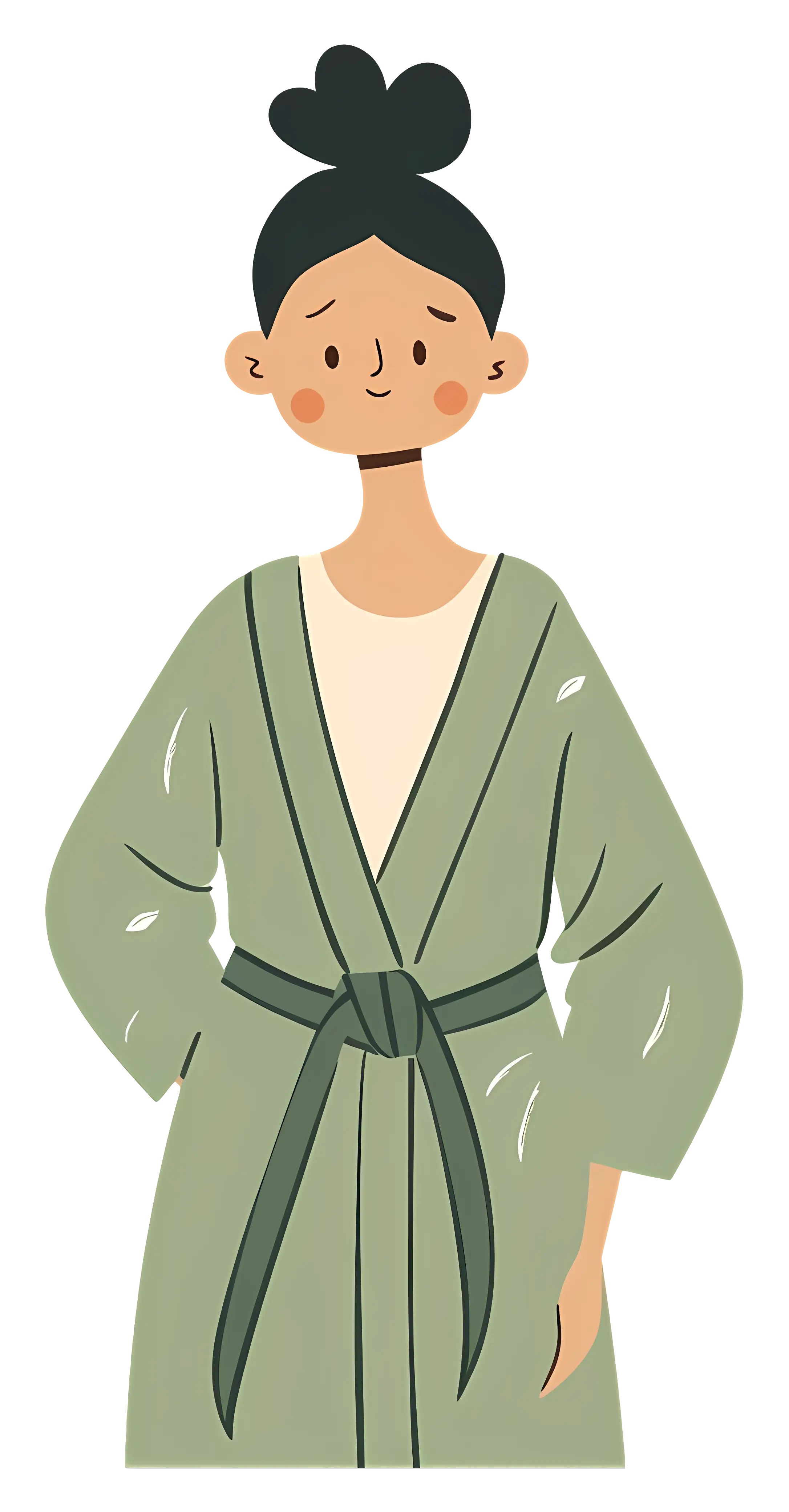 Cartoon Woman in Green Robe