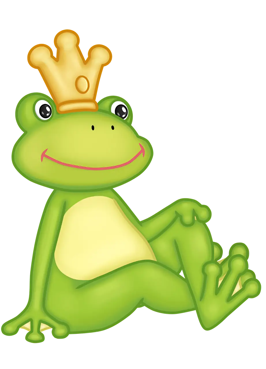 Cute Frog Wearing a Crown in Cartoon Style