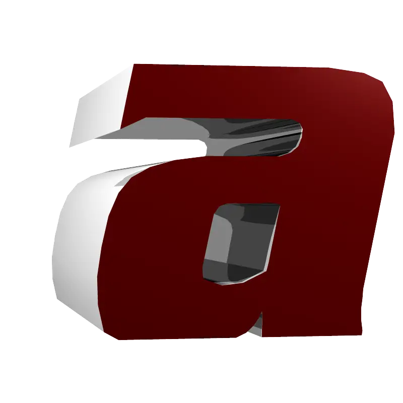 3D Red and White Letter A