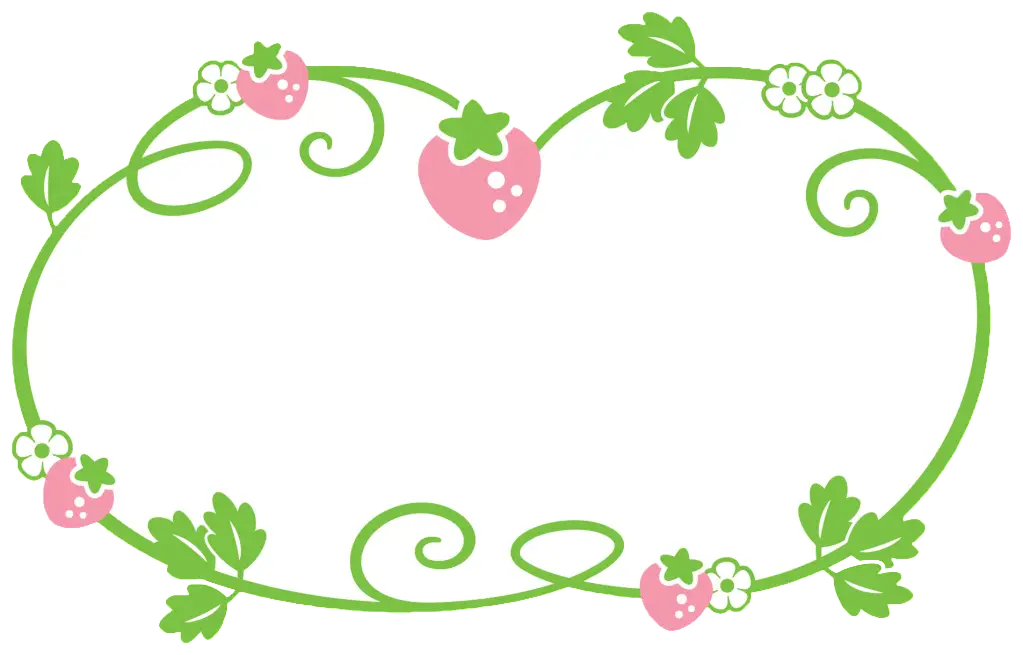 Cute Strawberry Frame with Green Vines