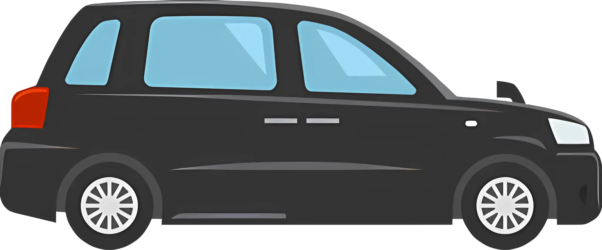 Black Car Illustration in Cartoon Style