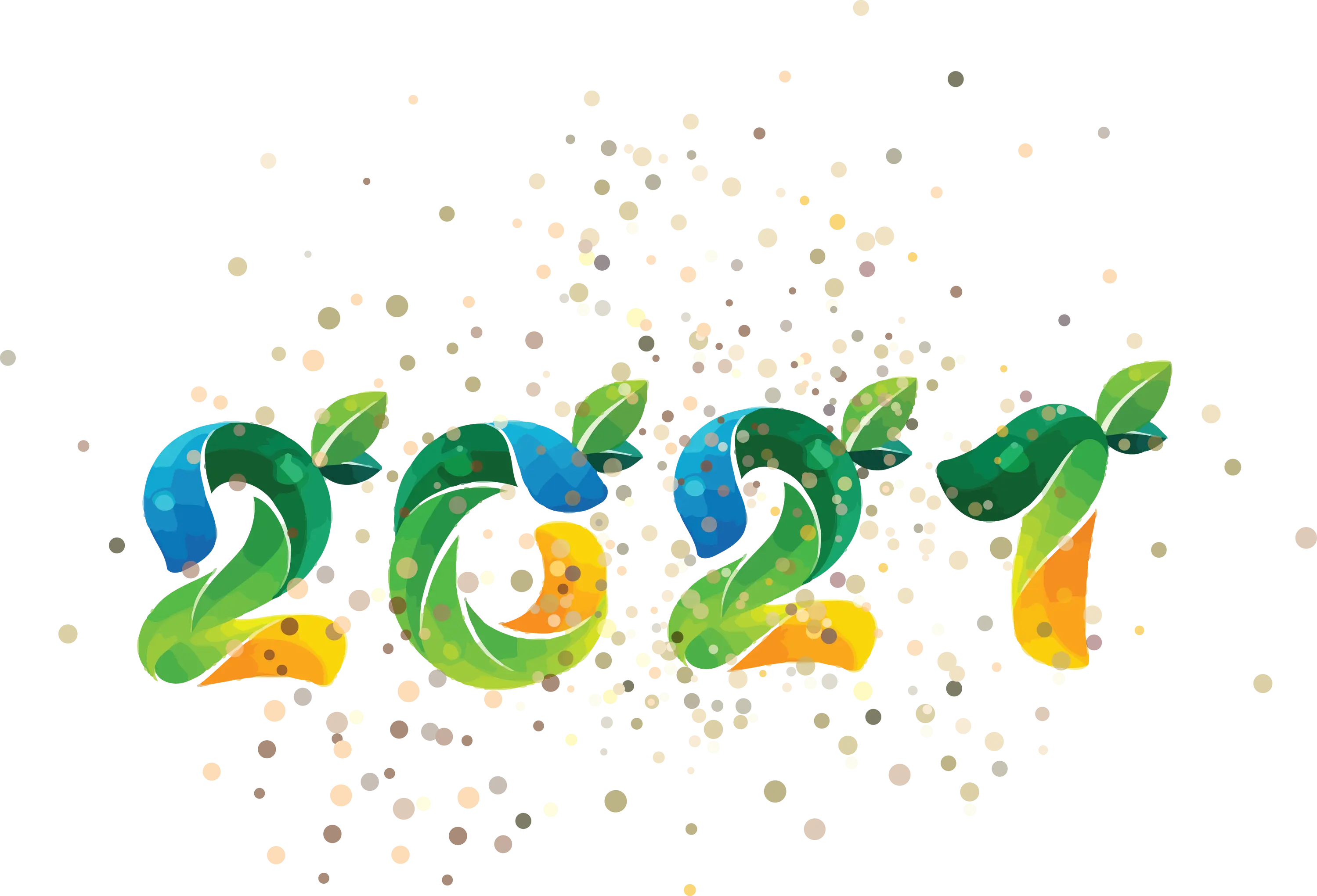 2021 Eco-Friendly Text with Leaf Design and Glitter Confetti