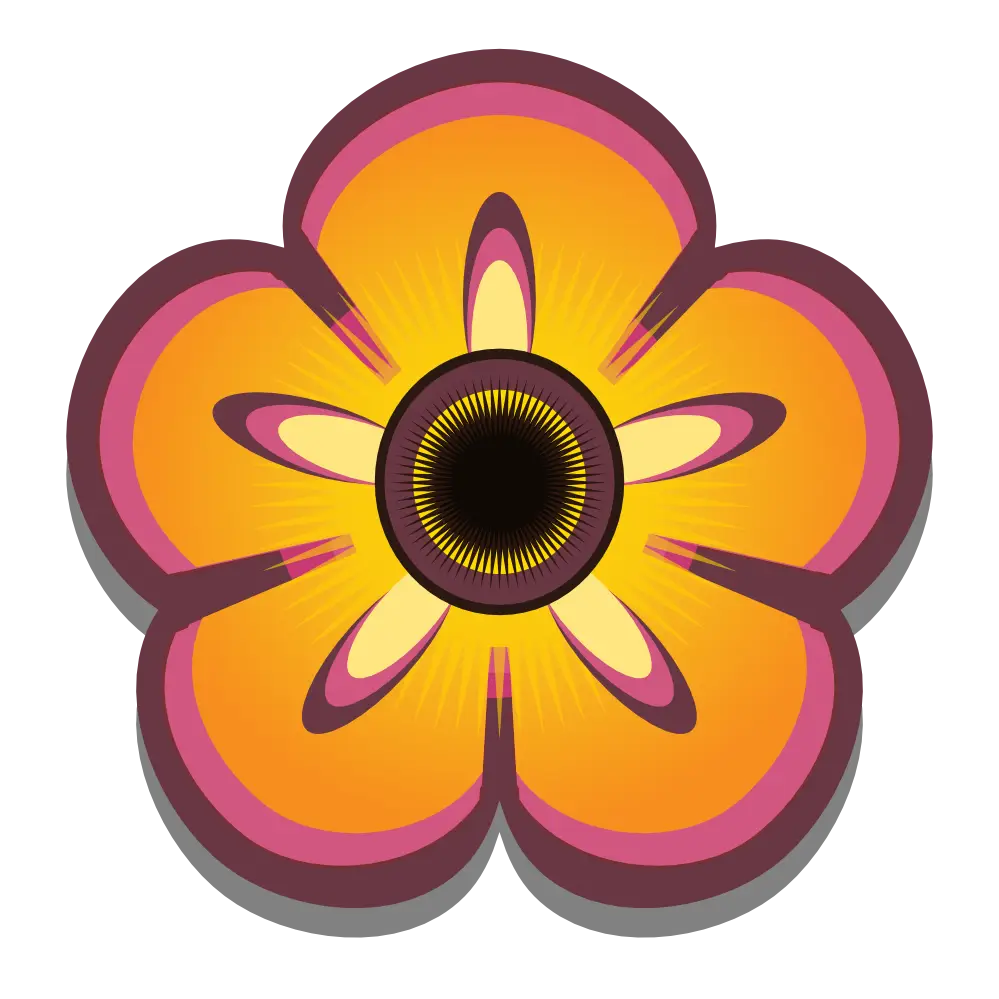 Colorful Flower Cartoon Illustration