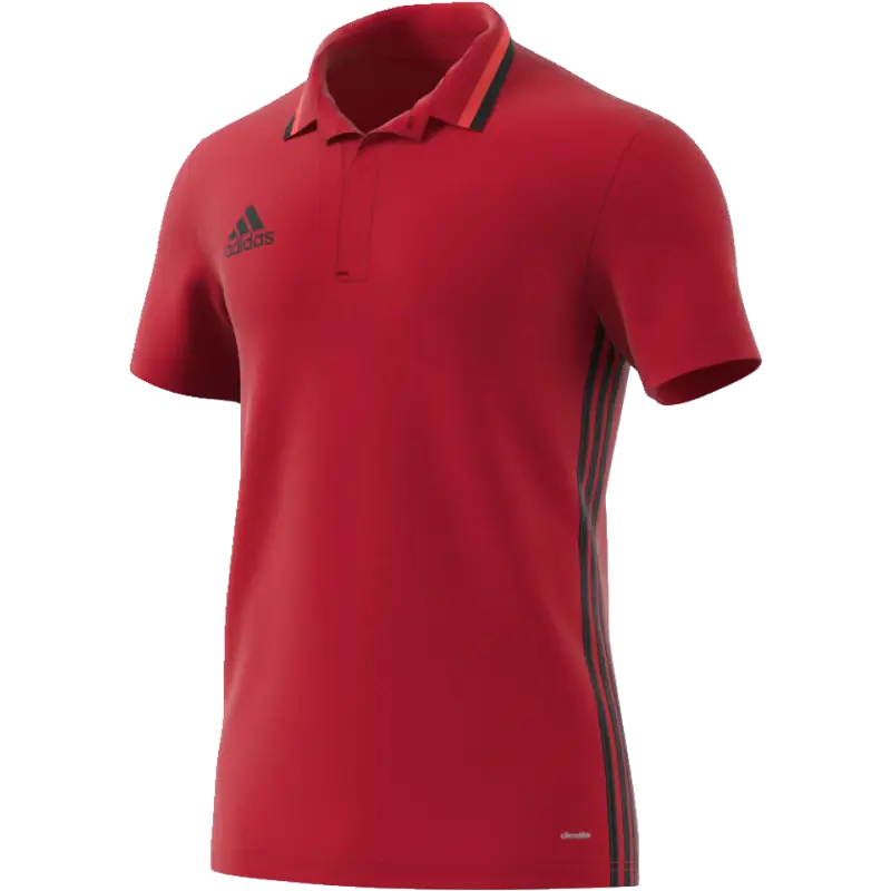 Red Polo Shirt with Black Details