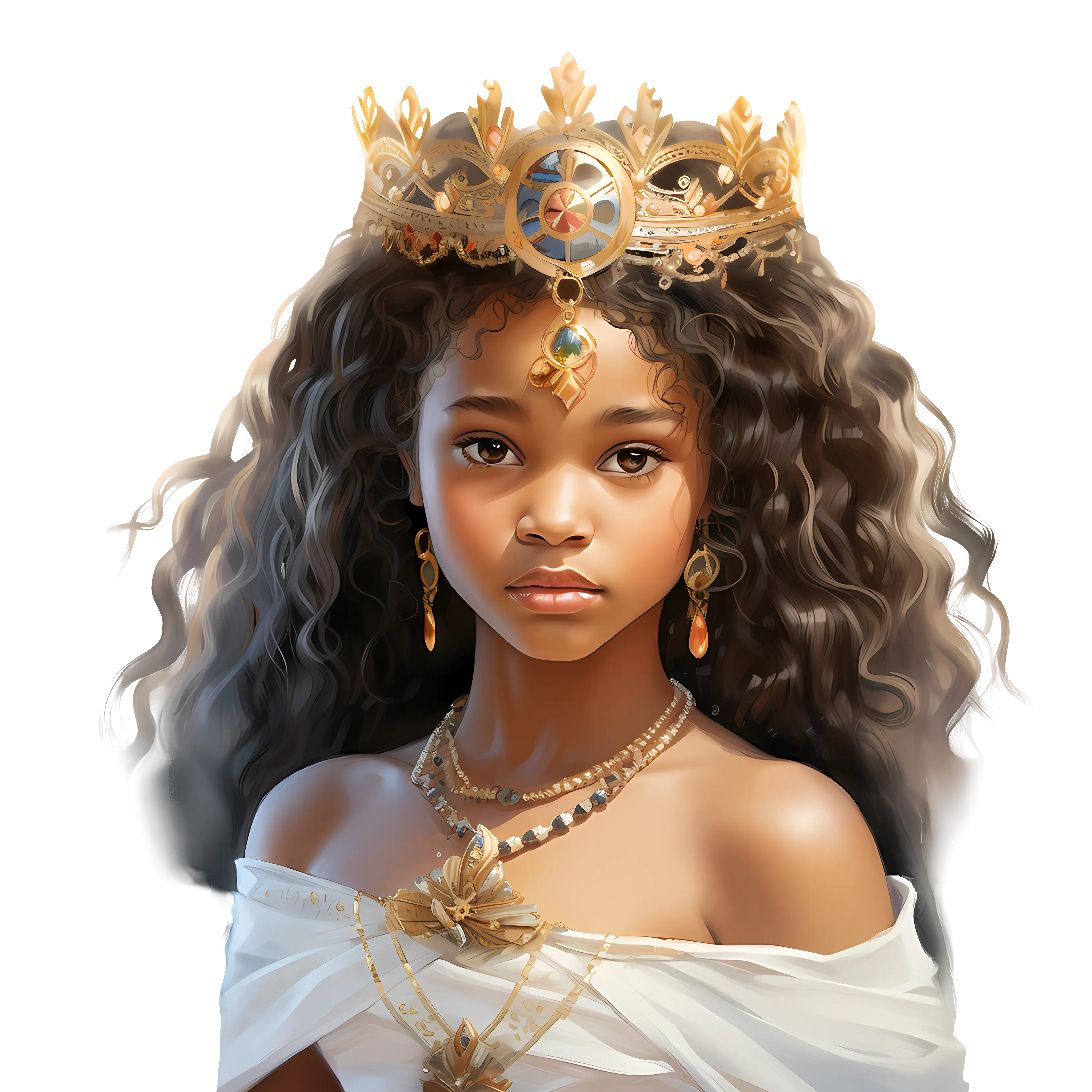 Regal Princess with Golden Crown