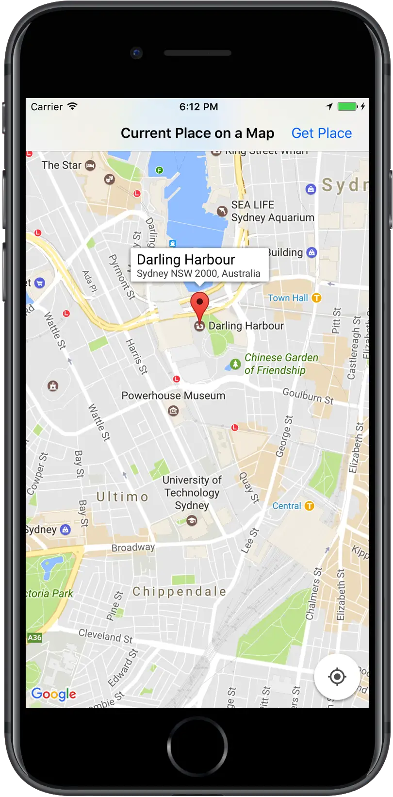 Sydney Map with Darling Harbour