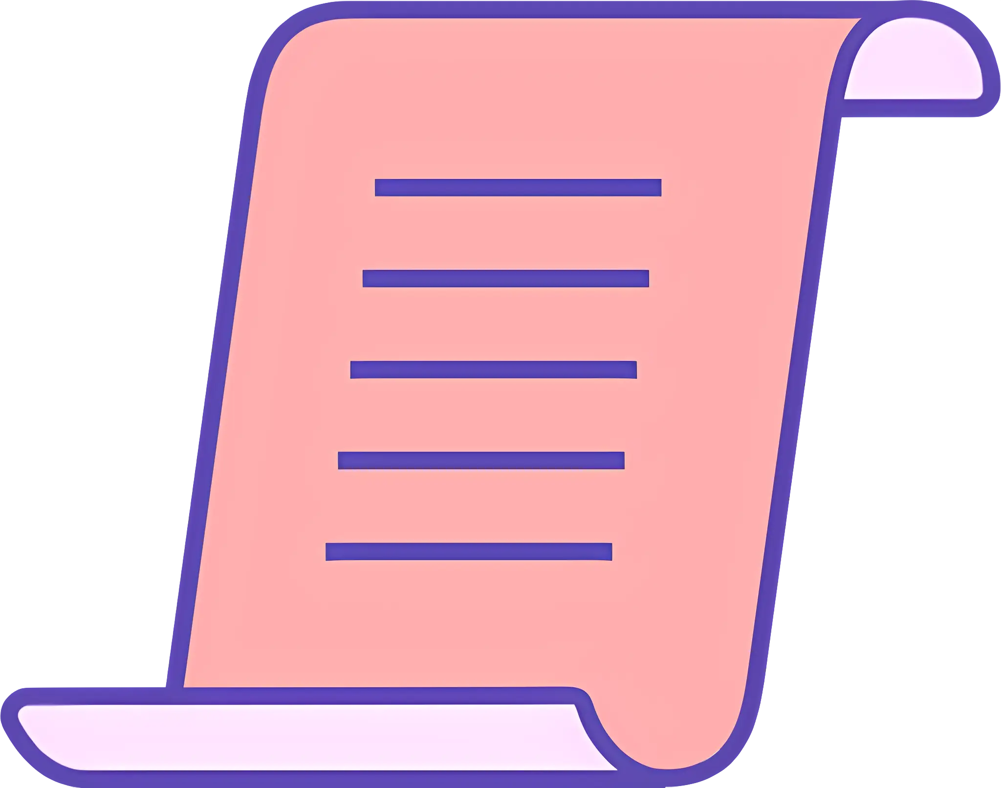 Illustrated Pink Scroll Paper Design