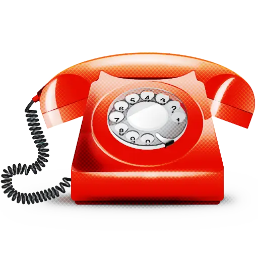 Red Rotary Phone in Retro Design