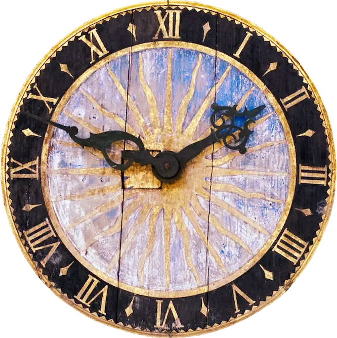 Vintage Clock with Roman Numeral Design