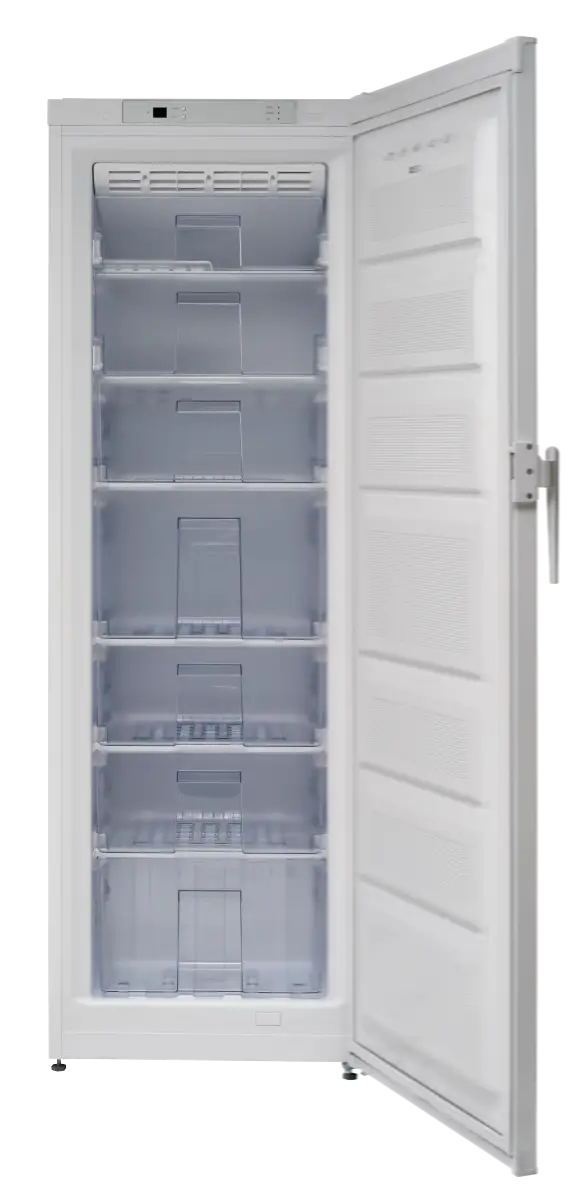 Open Freezer with Transparent Compartments