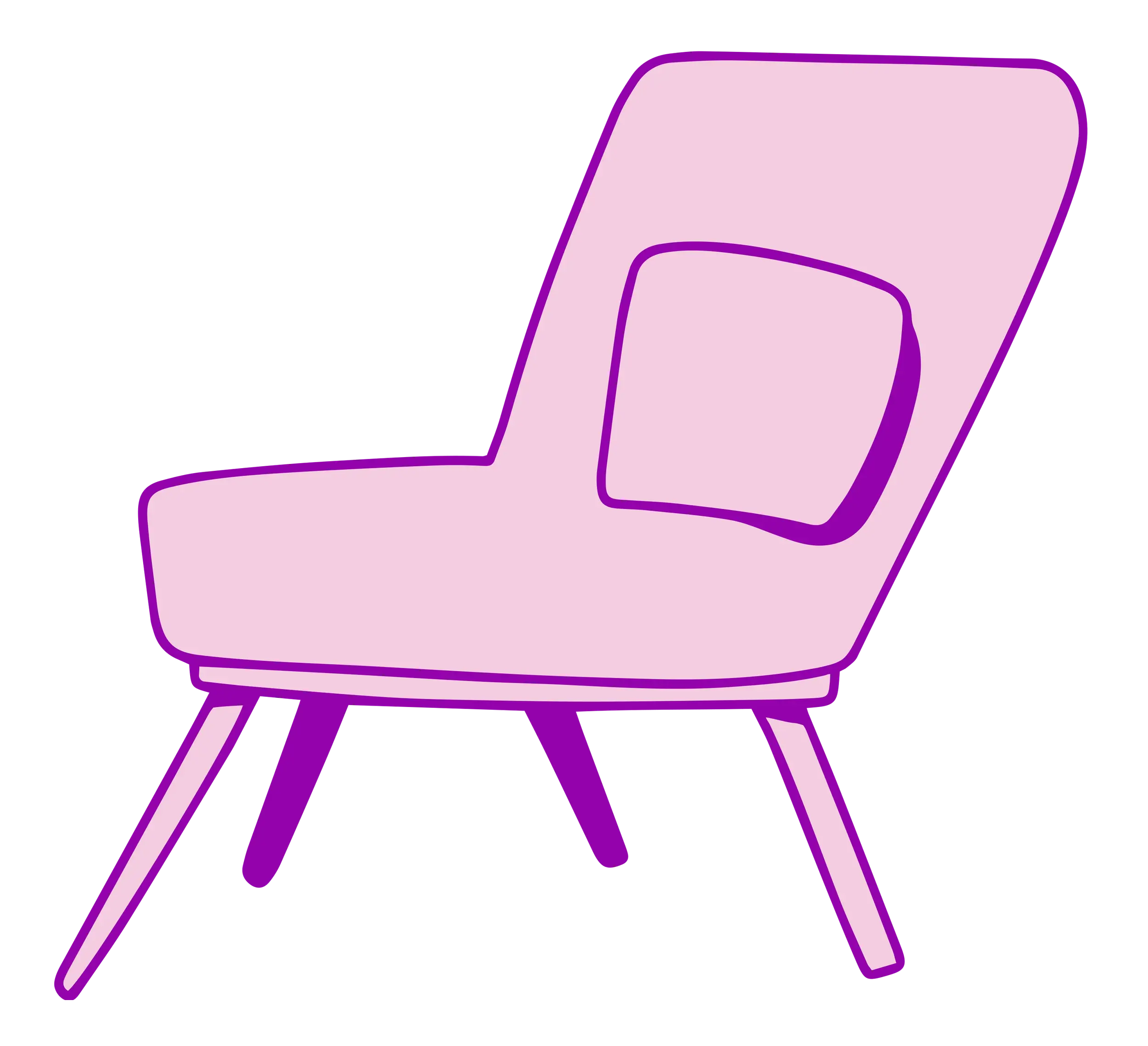 Stylish Minimalist Pink Chair with Cushion